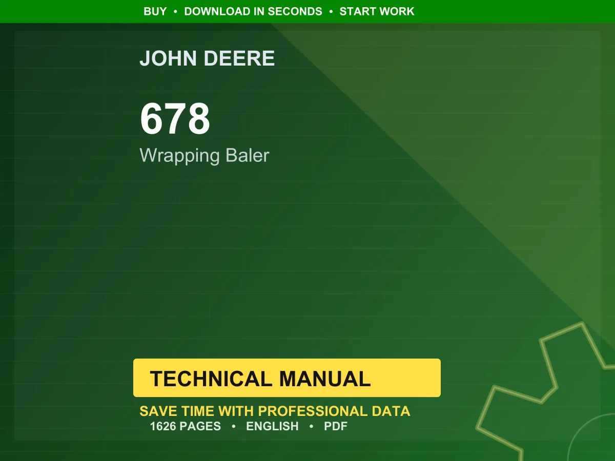 John Deere 678 Wrapping Baler Technical Manual Service PDF Workshop Download