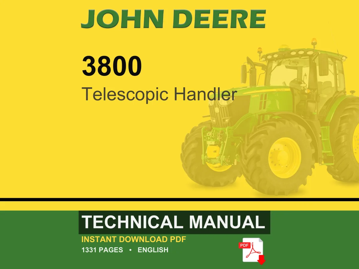 John Deere 3800 Telescopic Handler Technical Manual PDF | Instant Download