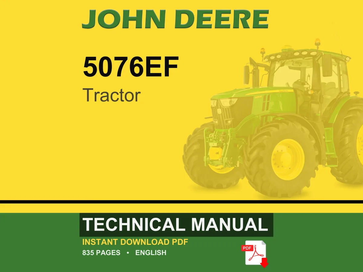 John Deere 5076Ef Tractor Technical Manual PDF | Instant Download