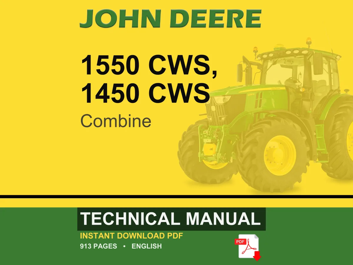 John Deere 1550 Cws, 1450 Cws Combine Technical Manual PDF | Instant Download