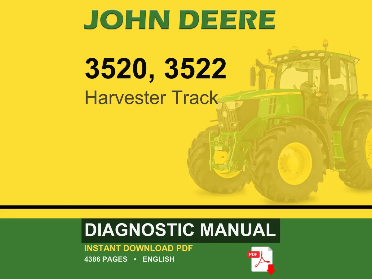 John Deere 3520, 3522 Harvester Track Diagnostic Manual PDF | Instant Download