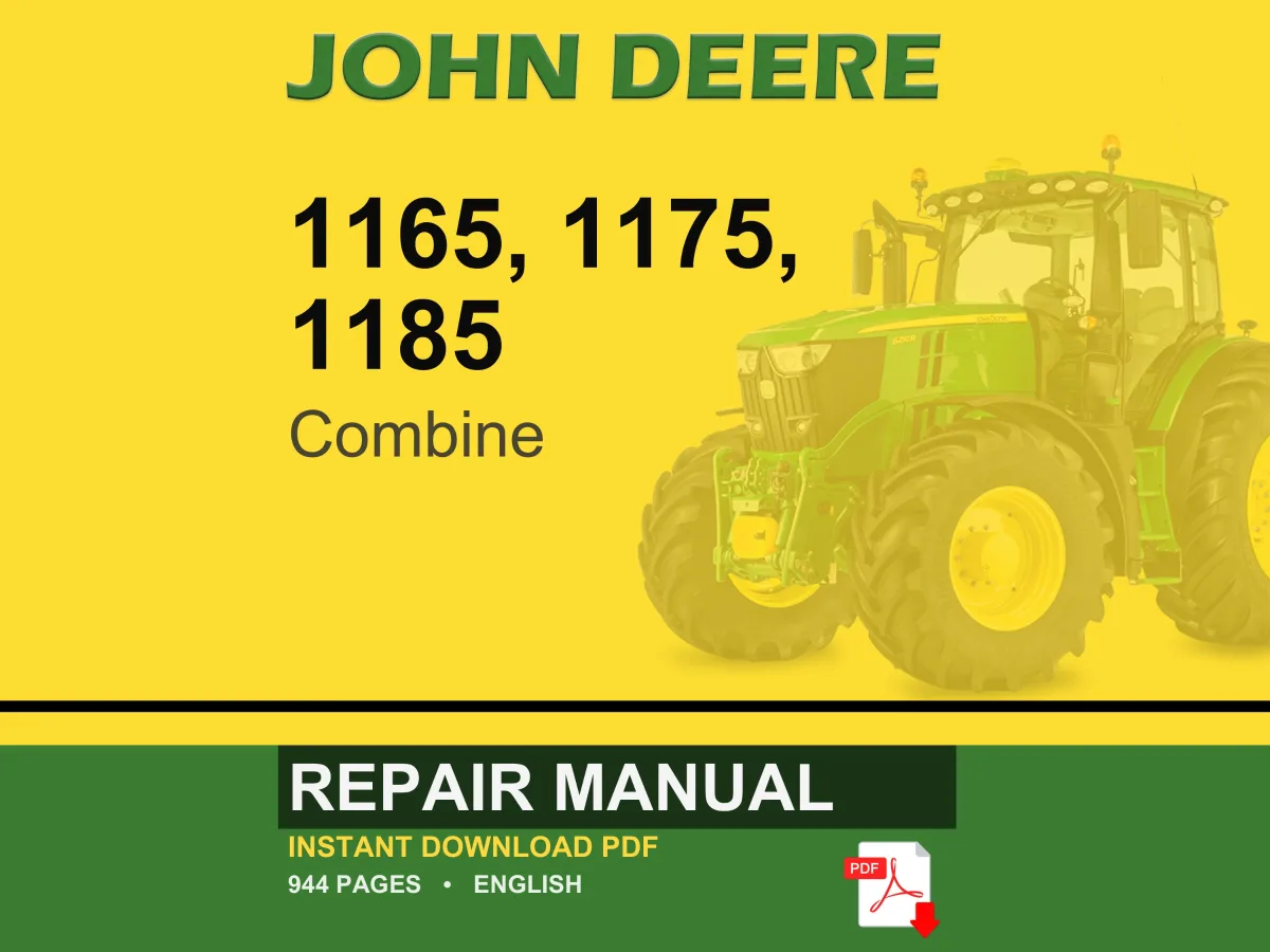 John Deere 1165, 1175, 1185 Combine Repair Manual PDF | Service Workshop | Instant Download